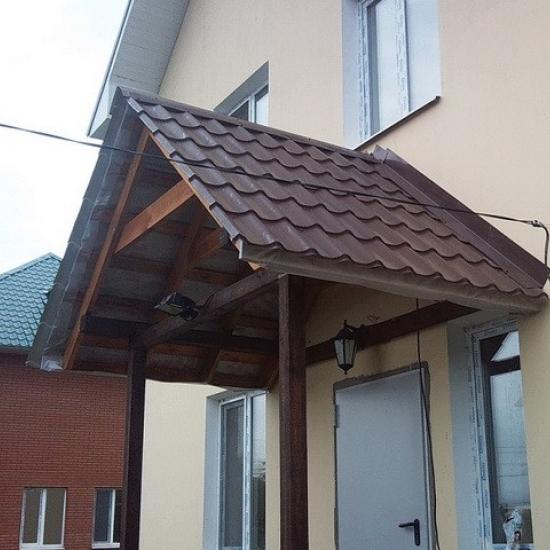 Козырьки из металлопрофиля и металлочерепицы