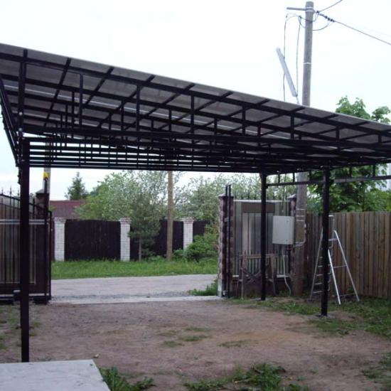 Навесы для автомобиля односкатные